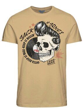 Skull print short-sleeved T-shirt
